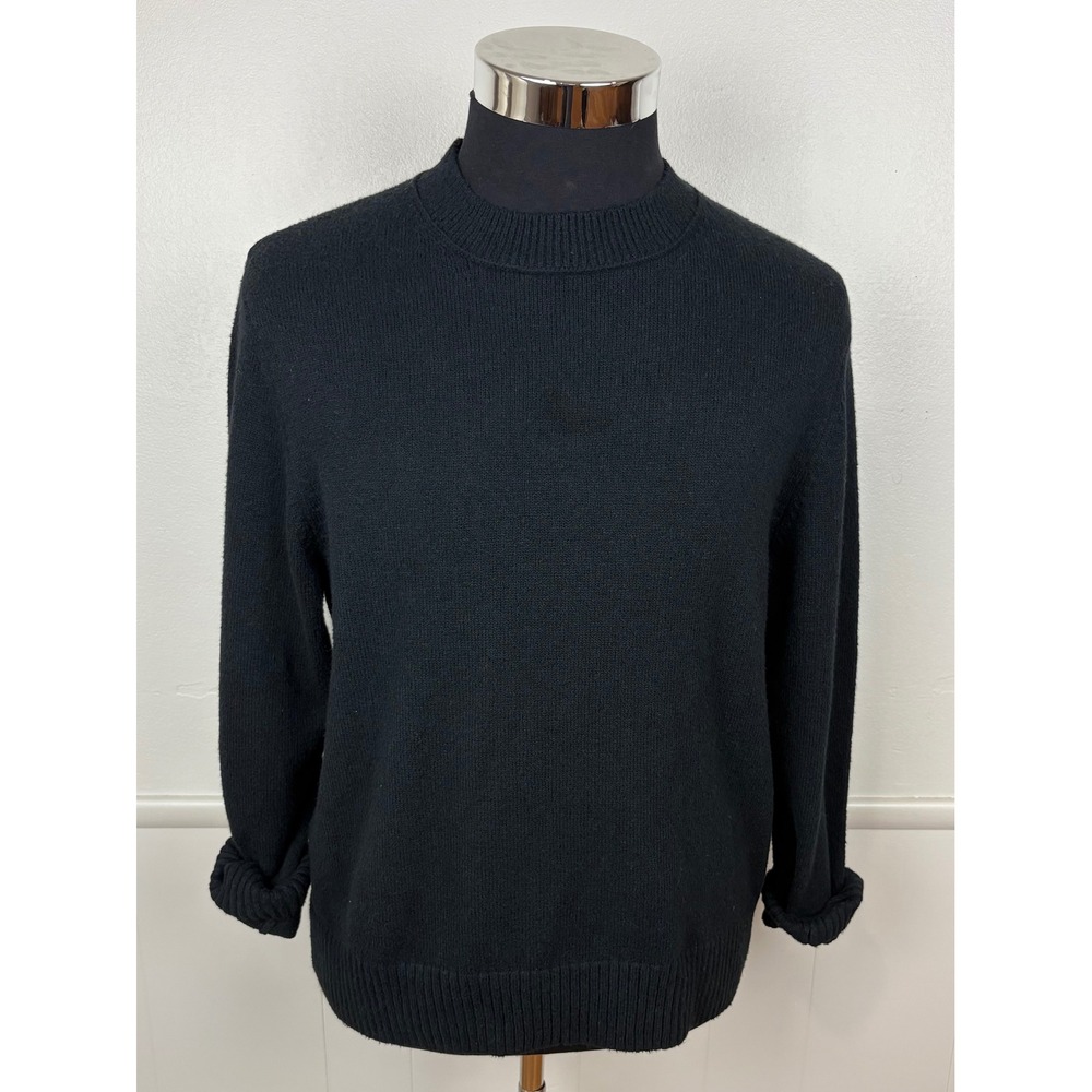 Lululemon Men's Relaxed Fit Knit Sweater Size XS Black Cotton/Wool Crewneck